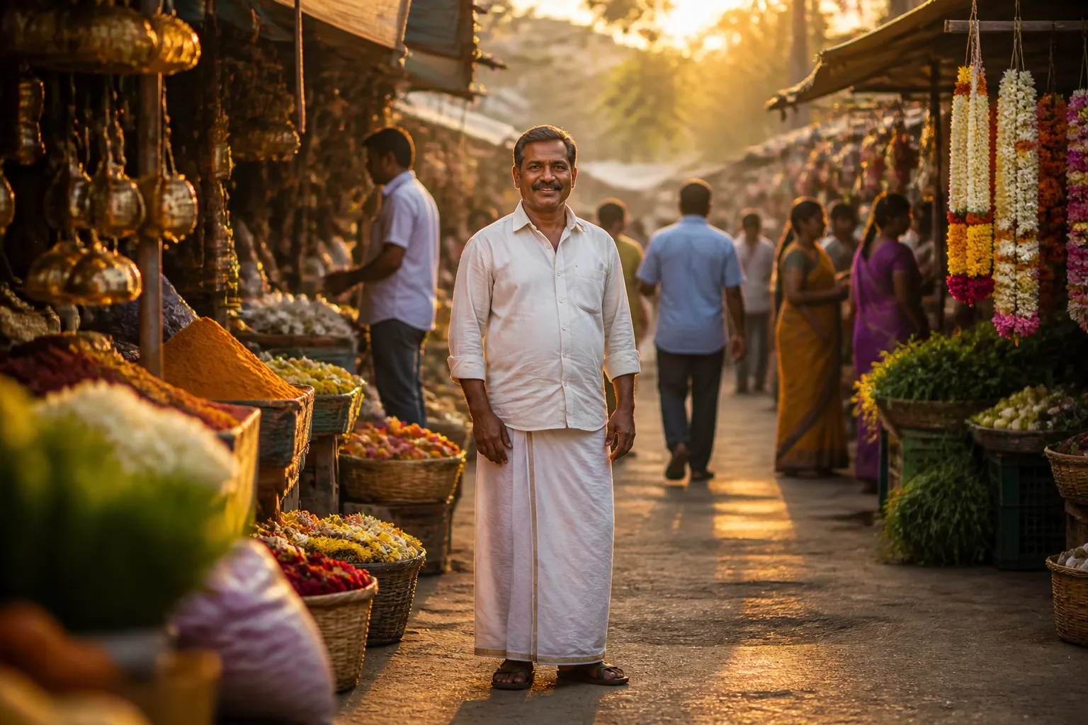 Indian small business owners at a local market, representing the offline business owners DM Ecosystem serves